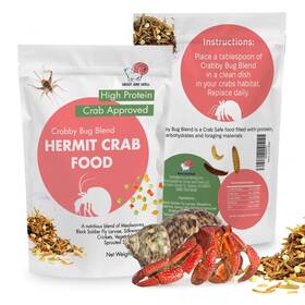 Snout And Shell 850040242423 Hermit Crab Food - Bug Blend Mix With Mealworms Crickets Silkworm Pupae Black
