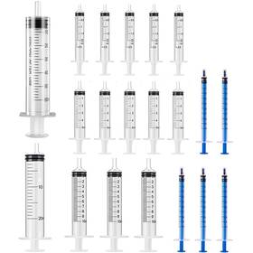 Snowting 744119530736 20 Pcs Multi-specification Syringe Plastic Liquid Measuring 1ml 2ml