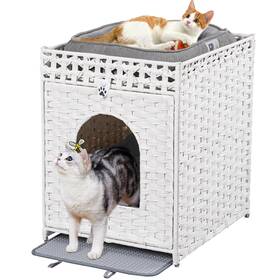 Snughome 718653549622 Cat Litter Box Enclosure Furniture Hidden With Mat Washroom Fu