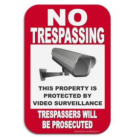 Spryzzle 678542787781 No Trespassing Sign For Home Or Office. This Property Is Protected By Video S