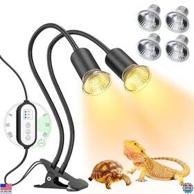 B0bk7slcf6 Stanley Dual-head Uva/b Reptile Heat Lamp With Timer Basking Light For Turtles &