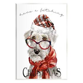 Stupell Industries 197081572035 Have A Fetching Christmas Dog Wood Wall Art Design By Livi Finn