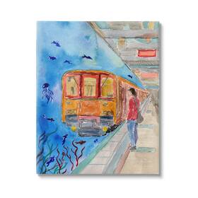 Stupell Industries 197081671363 Aquarium Subway Train Canvas Wall Art Design By Sebastian Grafmann