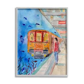 Stupell Industries 197081671493 Aquarium Subway Train Giclee Framed Wall Art Design By Sebastian Grafmann