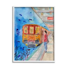 Stupell Industries 197081671516 Aquarium Subway Train Giclee Framed Wall Art Design By Sebastian Grafmann