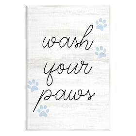 Stupell Industries 197081690852 Wash Your Paws Pet Shapes Wood Wall Art Design By Lilft Rue