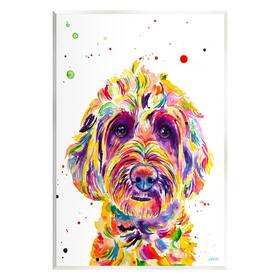 Stupell Industries 197081849755 Bold Terrier Dog Pet Portrait Wood Wall Art Design By Jen Seeley