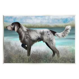 Stupell Industries 197081851857 Pointer Dog Lakeside Nature Wood Wall Art Design By Elizabeth Medley