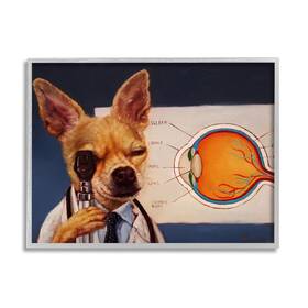 Stupell Industries 197658862149 Dog Optometrist Funny Animal Framed Giclee Art Design By Lucia Heffernan