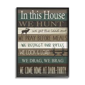 Ac-649 Stupell Industries Fr 16x20 Rustic Family House Rules Green Brown Tan