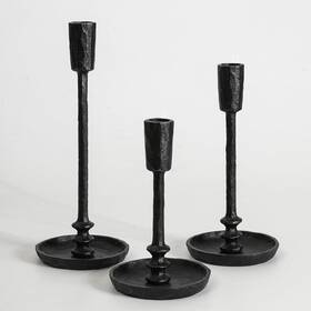 21b770 Sujun Rustic Cast Iron Taper Candle Holder - Set Of 3 Vintage Stands