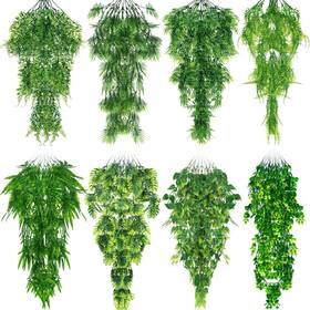 Foilswirl-jksd-9933 Suncalla 8 Pcs Reptile Plants For Terrarium Assorted Hanging Fake Artificial Vines Wit
