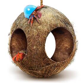 Mo-01 Sungrow Hermit Crab Hut Cozy Crabitat 3-hole Cage House Hideout Coconut H