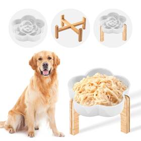 Superpaws 738067537077 Ceramic Slow Feeder Dog Bowls Elevated For Small And Medium Large Breed B