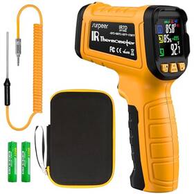K2-k500-980-yellow Surpeer 50 1 Infrared Thermometer -58f To 1796f Laser Temp Gun With Thermocouple Pro