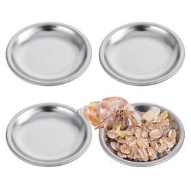 614707 Synhhergyx 2 Lagcqfce 4 Pcs Hermit Crab Food And Water Bowl Small Stainless Steel