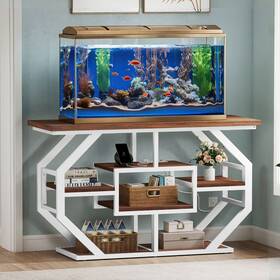 Beyshcal0u Taus 55-75 Gallon Aquarium Stand With Power Outlet Display For Turtle Tank White