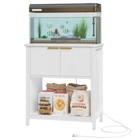 Beyshnbzk1 Taus 20-50 Gallon Aquarium Stand Cabinet For Fish Tank Accessories Storage White