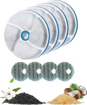 Tf001 Tbc Pet 4 Pack Cat Water Fountain Filters Triple Cycle Filtration System Fou