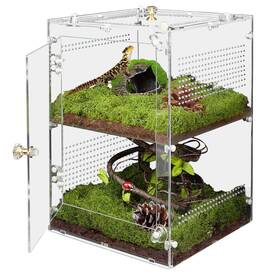 Ff-009 Tcooso Large Jumping Spider Enclosure 2 In 1 Acrylic Reptile Terrarium For Praying