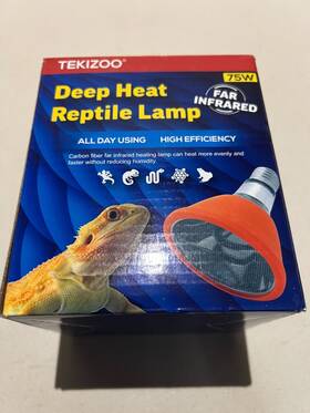 Tekizoo 793169536083 Deep Heat Lamp Infrared Heater Light For Reptile And Amphibian Pet 75 W