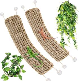 E-217 Tfwadmx 2pcs Large Bearded Dragon Hammock Lizard Lounger Natural Seagrass Fiber