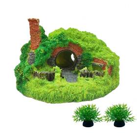 Tf-143 Tfwadmx Fish Tank Hobbit Decorations Resin Small Cave Hideout House Aqua