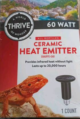 Thrive 737257844339 Ceramic Heat Emitter For All Reptiles 60 Watt Lasting Up To 20 000 Hours
