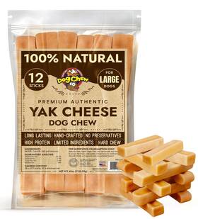 Tibetan Dog Chew 853787008338 Yak Cheese Sticks 12 Large Chews - Handmade Treats For Aggre