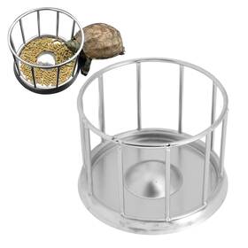Tnfeeonymwkqo7pr21412 Tnfeeon Reptile Stainless Steel Food Dish Tortoise Feeding Basin Round Railing Shape