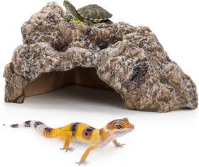 Topzea 705353626500 Reptile Hide Cave Large Resin Bearded Dragon Hideout Caves Rock Snake