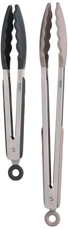 61-33733 Tovolo Stainless Steel Tongs With Silicone Tip Set 9 Inch 12 Easy Lock Mech