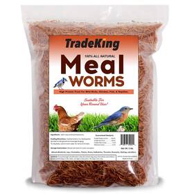 Tradeking 606719387557 5 Lb Dried Mealworms - High Protein Treat For Wild Birds Chicken Fish And Rep