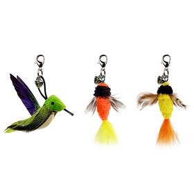 Ttcat 972613110718 Cat Feather Toys Replacement3 Pcs Hummingbird Insect Feathers Refills For