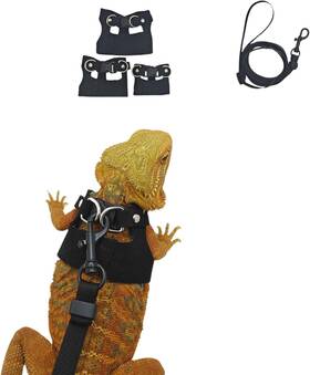 Leather-3 Ttmimik 445000838803 Bearded Dragon Harness And Leash Set Adjustable Soft Sizes S