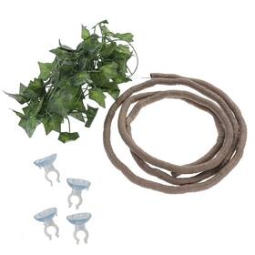 Turbo-roofinds 711181643978 Reptile Vines Flexible Leaves With Suction Cup Jungle Climber Long