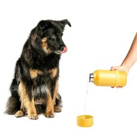 10972 Ubbi Pup And Me Insulated Stainless Steel Dog Water Bottle With Attached Bowl