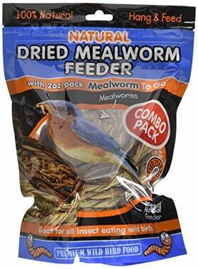 084105 Unipet Rf001 3.9 Oz Reed Mealworm Feeder With 2 Of Mealworms Natural