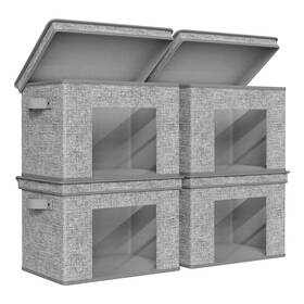 Un1153 Univivi Fabric Foldable Storage Boxes Large Bins With Lids 4-pack C