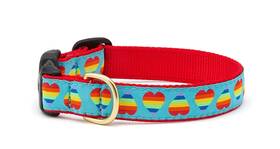Up Country 707435159135 Rainbow Hearts Dog Collar Small 9 To 15 Inches 5/8 Inch Narrow Width