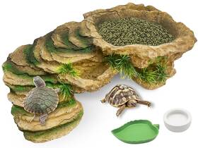 Hx028 Vcepjh Large Turtle Basking Platform Rock Reptile Resting Terrace Resin Bearded Drag