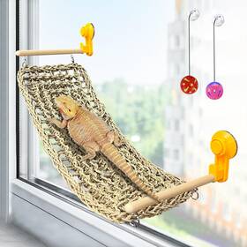 Tp071-xl Vcepjh Bearded Dragon Hammock Large Reptile Window Perch Seagrass Climbing Tank Acce