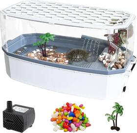 Tt001 Verabe Small Turtle Tank With Lid Acrylic Aquarium Water White