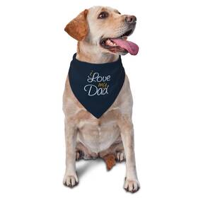Vercosee 768771253284 Funny Dog Bandana Inch I Love My Dad Adjustable Scarf For Fathers Day Party