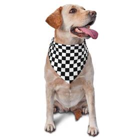 Vercosee 768771253338 Pit Crew Dog Bandana Checkered Flags Race Car Flag Collars Triang