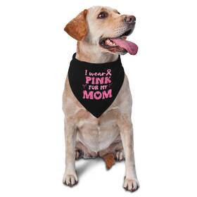 Vercosee 768795861960 I Wear Pink For My Mom Dog Bandanapink Ribbon Bandana Breast Cancer Dogmy