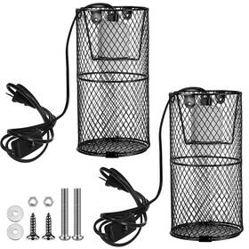 Protection-158 Vihose 2 Pcs Reptile Heat Lamp Guard With 150w Ceramic Emitter Basking A