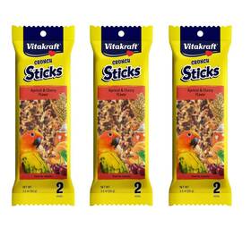 31695 Vitakraft 3 Pack Of Apricot And Cherry Crunch Sticks For Conures 2 Each
