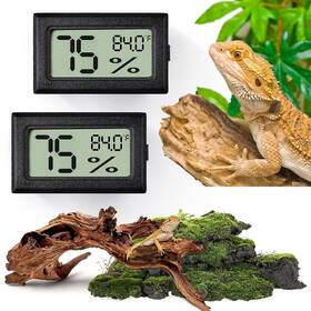 Vodolo-136 Vodolo 313095552553 Reptile Thermometer And Humidity Gauge 2pcs Digital Hygrometer Adhesive