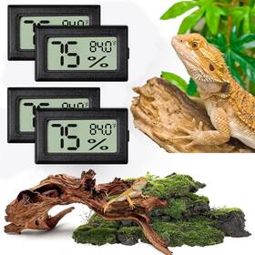 Vodolo 744110972702 Reptile Thermometer And Humidity Gauge 4pcs Digital Adhesive Hydrometer Vodolo 744110972702 Reptile Thermometer And Humidity Gauge 4pcs Digital Adhesive Hydrometer